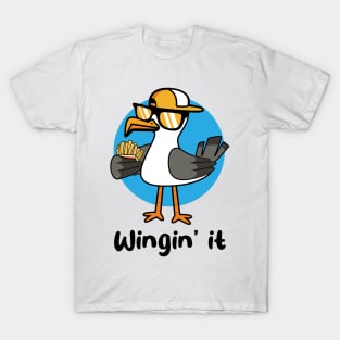 Wingin' it seagull (on light colors) T-Shirt